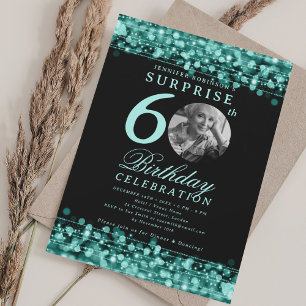 Convite Foto SURPRESA 60ª Luz Turquesa de Aniversário