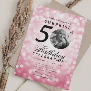 Convite Foto SURPRESA para festa de 50 anos com efeito Bok