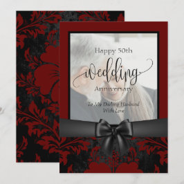Convite Foto tradicional de aniversário de casamento de 50