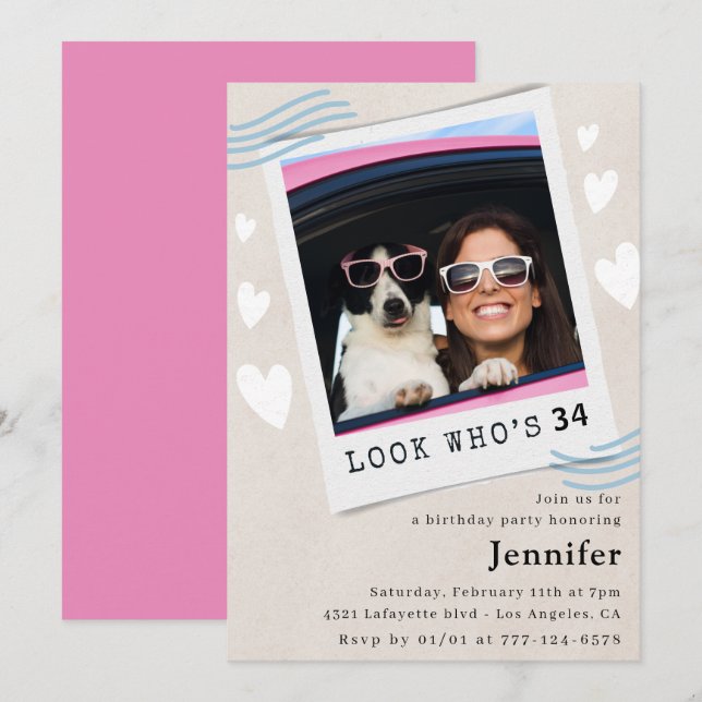Convite Foto: Veja quem faz 34 anos (Frente/Verso)