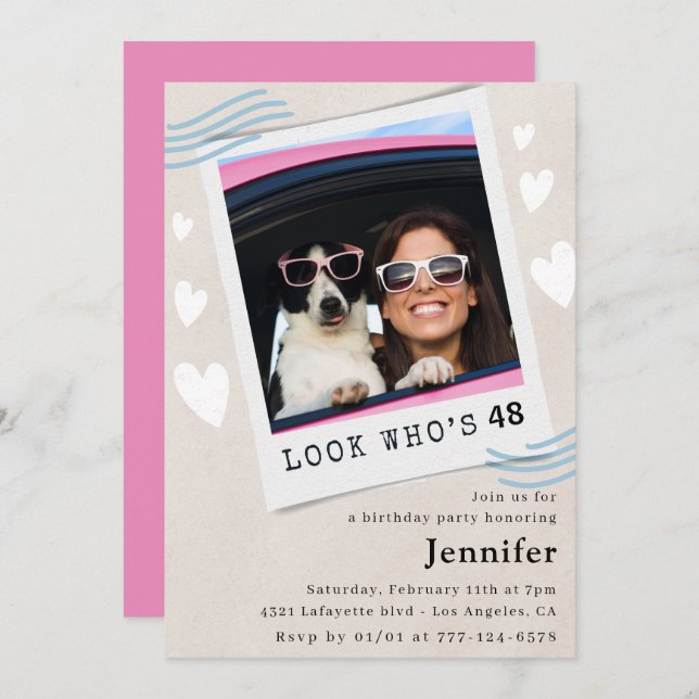 Convite Foto: Veja quem faz 48 anos (Frente/Verso)
