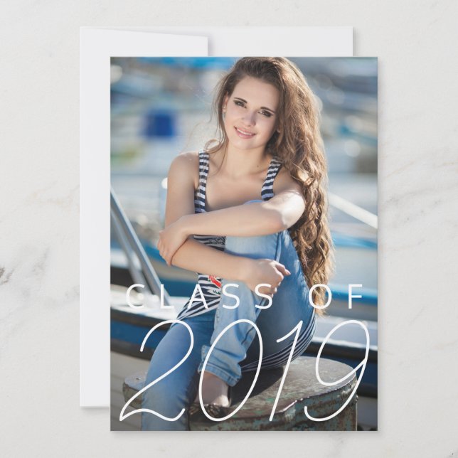 Convite Foto Vertical da Festa de formatura Azul do Marinh (Frente)