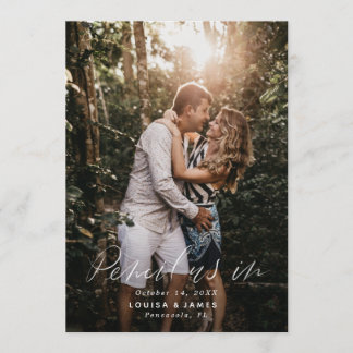 Convite Foto vertical escrita à mão Salvar a data