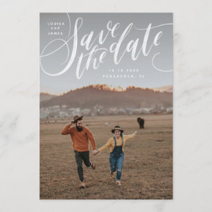 Convite Foto vertical escrita à mão Salvar a data