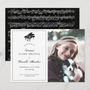 Convite Foto Virtual Considerando Branco Clássico Piano