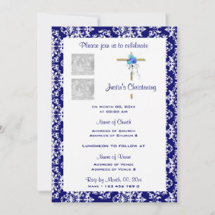 Convite Fotografia azul de Natal PERSONALIZAR
