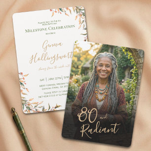 Convite Fotografia Botânica em Aquarela para 80º Aniversár