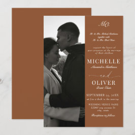 Convite Fotografia Clássica de Caligrafia Casamento Elegan