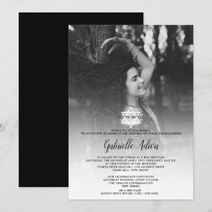 Convite Fotografia com o nome Bat Mitzvah, em forma de est