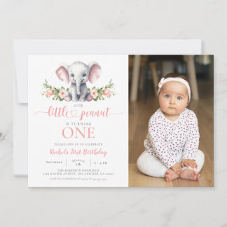 Convite Fotografia de aniversário de 1 ano da menina do el