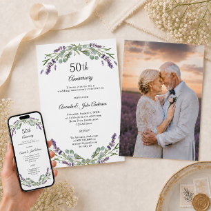 Convite Fotografia de aniversário de 50 anos de casamento