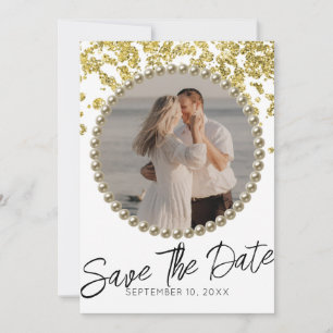 Convite Fotografia de casamento cintilante e brilhante par