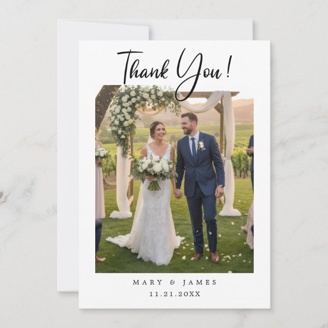 Convite Fotografia de Casamento com Coração e Letra Simple (Frente)