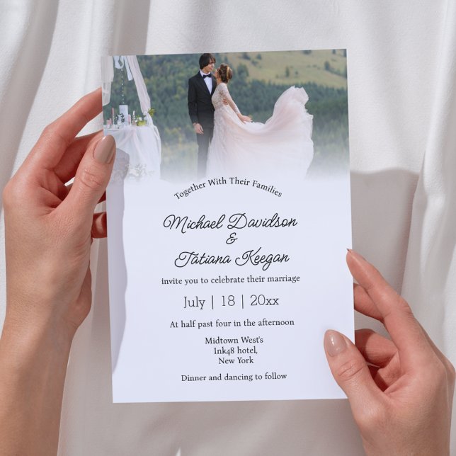 Convite fotografia de casamento da caligrafia moderna Conv (Criador carregado)