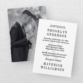 Convite Fotografia de Casamento Moderna em Preto e Branco