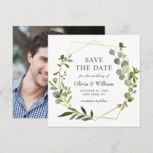 FOTOGRAFIA de Eucalipto Moderno SAVE THE DATE Casa
