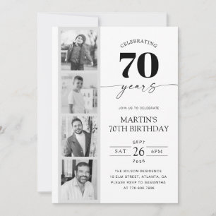 Convite Fotografia de Faixa de Filme Minimalista Aniversár