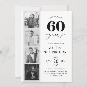 Convite Fotografia de Faixa de Filme Minimalista Aniversár