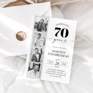Convite Fotografia de Faixa de Filme Minimalista Aniversár
