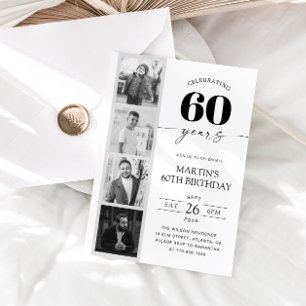 Convite Fotografia de Faixa de Filme Minimalista Aniversár