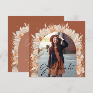 Convite Fotografia de gradução terracotta pampas botânica