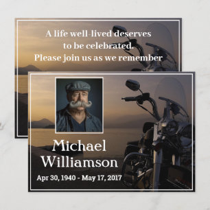 Convite Fotografia de motocicleta perto da águaCelebraç