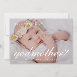 Convite Fotografia de proposta de madrinha com letra branc