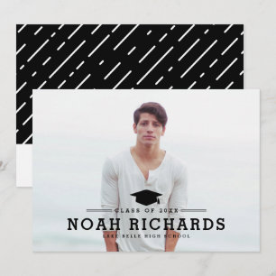 Convite Fotografia de Tipografia Preta Clássica de Formatu