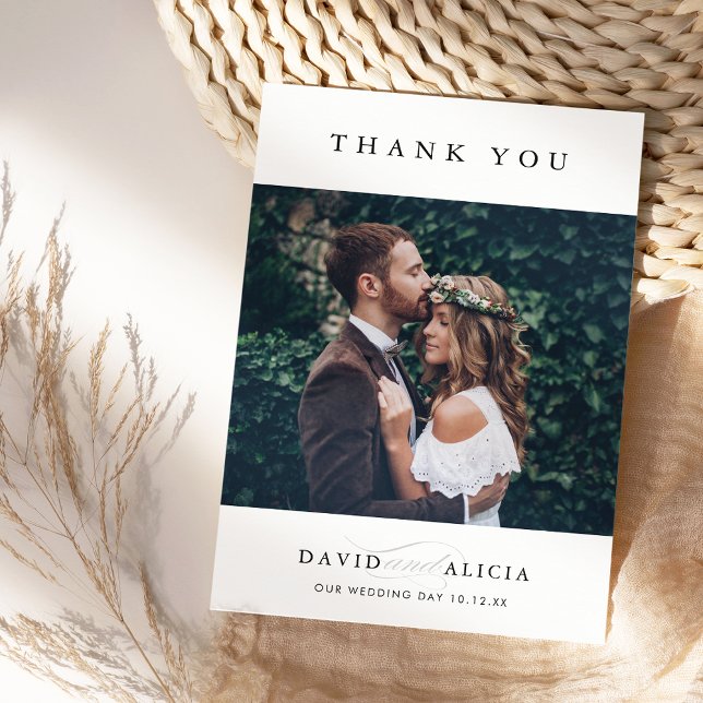 Convite Fotografia do MODERN WEDDING - simples serif negra (Criador carregado)