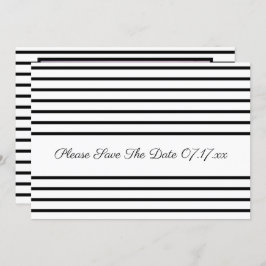 Convite Fotografia em Black and White Stripe