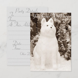Convite fotografia engraçada de cachorro branco de snowma