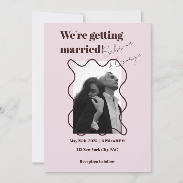 Convite Fotografia Moderna Elegante Tudo Em Um Casamento (Frente)