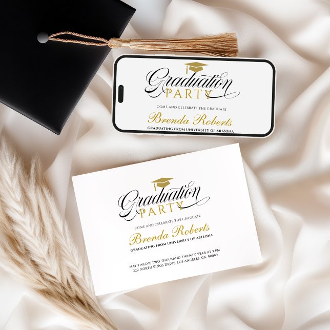 Convite Fotografia Personalizada Caligrafia Preta (Criador carregado)
