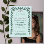 Convite Fotografia Personalizada com Quadro Floral Bat Mit<br><div class="desc">Cartão perfeito para anunciar um morcego mitzvah, bar mitzvah ou outra celebração judaica! Arte desenhada à mão para você na frente e atrás! TOTALMENTE PERSONALIZÁVEL! Clique em "Personalizar" acima para editar o texto e adicionar sua foto ao verso. Clique em "editar usando a ferramenta design" para ajustar as fontes, as...</div>