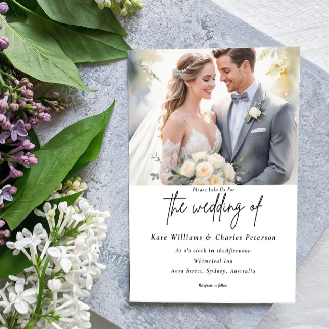 Convite Fotografia personalizada QR código de casamento Co (Criador carregado)