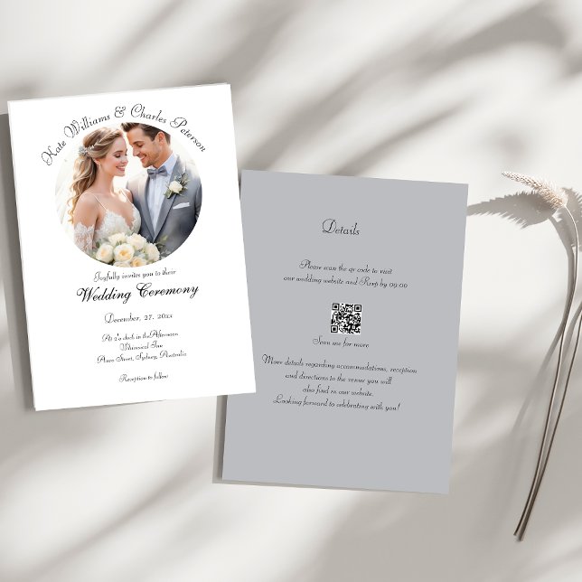Convite Fotografia personalizada QR código de casamento Co (Criador carregado)