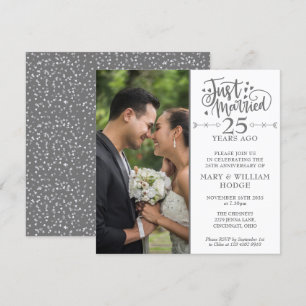 Convite Fotografia Quadrada de Casamento de Aniversário de