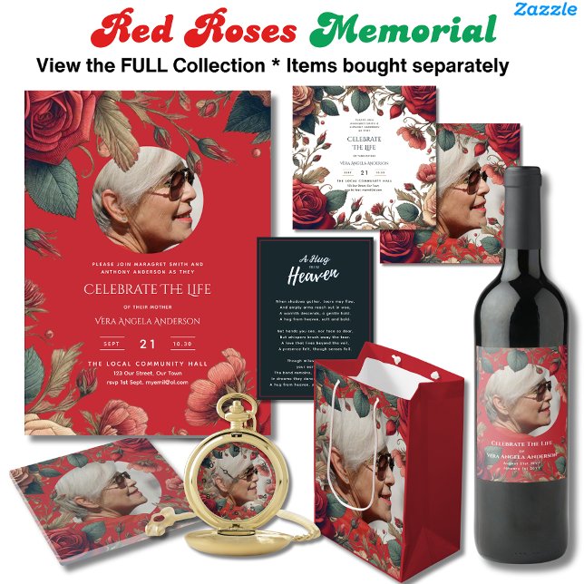 Convite FOTOGRAFIA Rosas vermelhas Celebração do POEM Fune (Criador carregado)