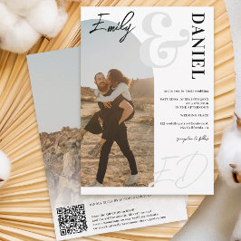 Convite Fotografias a negrito com nomes de script Arco Cas