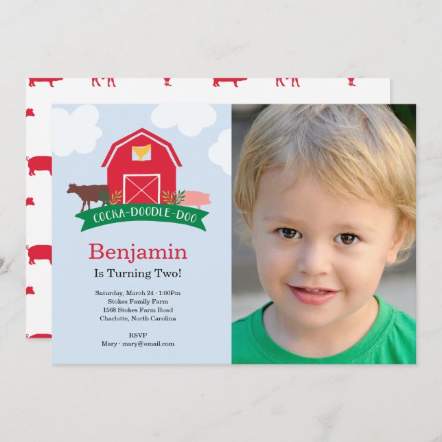 Convite Fotográfico à Festa de aniversário de Anim (Frente/Verso)