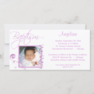 Convite Fotográfico Baptism para rosas claro