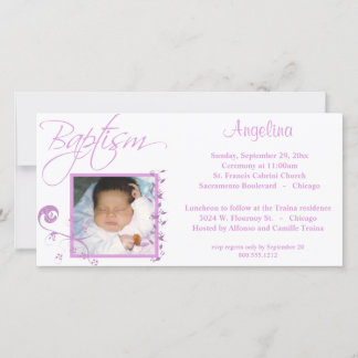 Convite Fotográfico Baptism para rosas claro