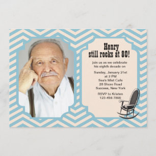 Convite Fotográfico Chevron para Cadeira Rocking
