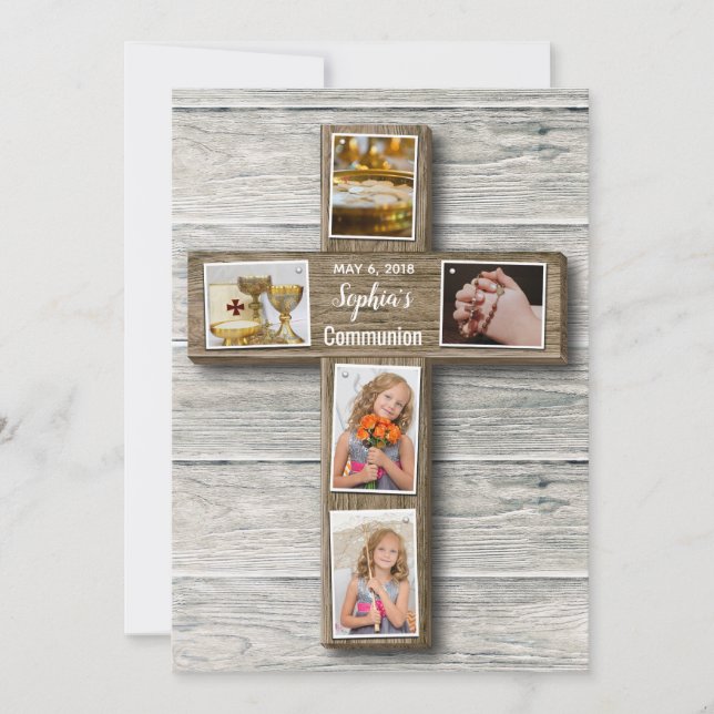 Convite Fotográfico da Primeira Comunhão de Madeir (Frente)