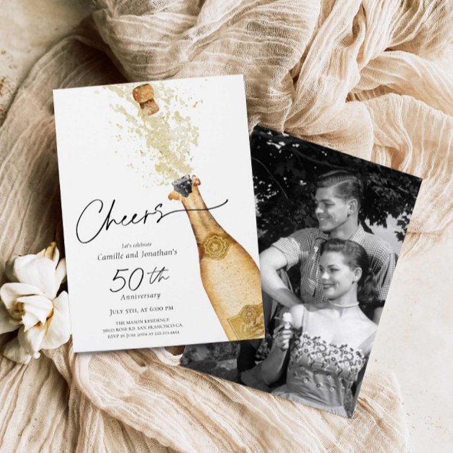 Convite Fotográfico de 50 Aniversário de Casamento (50th Wedding Anniversary Photo Invitation)