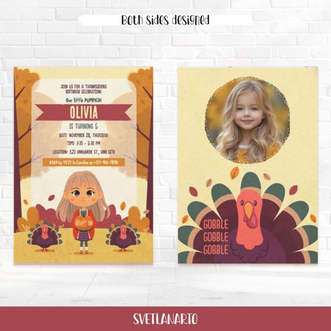 Convite Fotográfico de Ação de Graças de outono (Criador carregado)