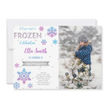 Convite Fotográfico de Aniversário Congelado