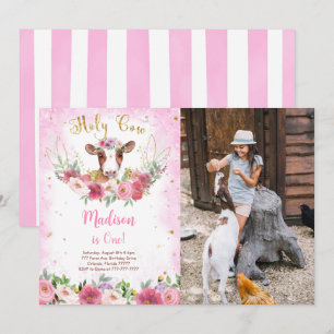 Convite Fotográfico de Aniversário de Vaca