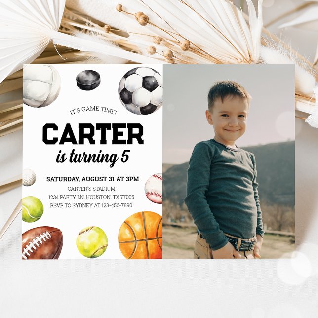 Convite Fotográfico de Aniversário do Esporte (Criador carregado)