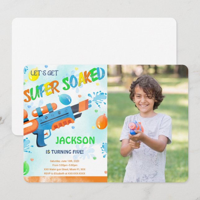 Convite Fotográfico de Aniversário para Armas Meni (Frente/Verso)